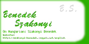 benedek szakonyi business card